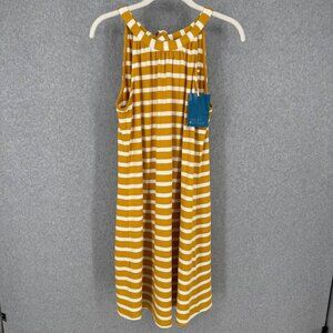Market Spruce Lara Knit Dress Size S Mustard Yellow French Terry Stretch NEW